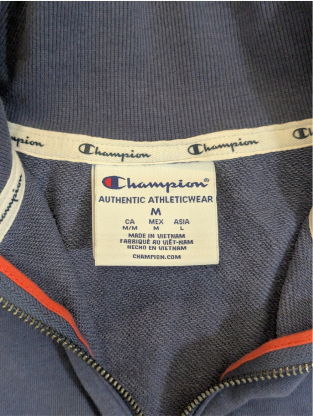 Champion Colorblock 1/4 Zip Sweatshirt Medium - Picture 5 of 12